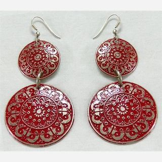 red metal earring